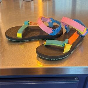 Teva Kids Sandals with Rainbow Straps- great condition